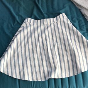 Striped white and blue skirt